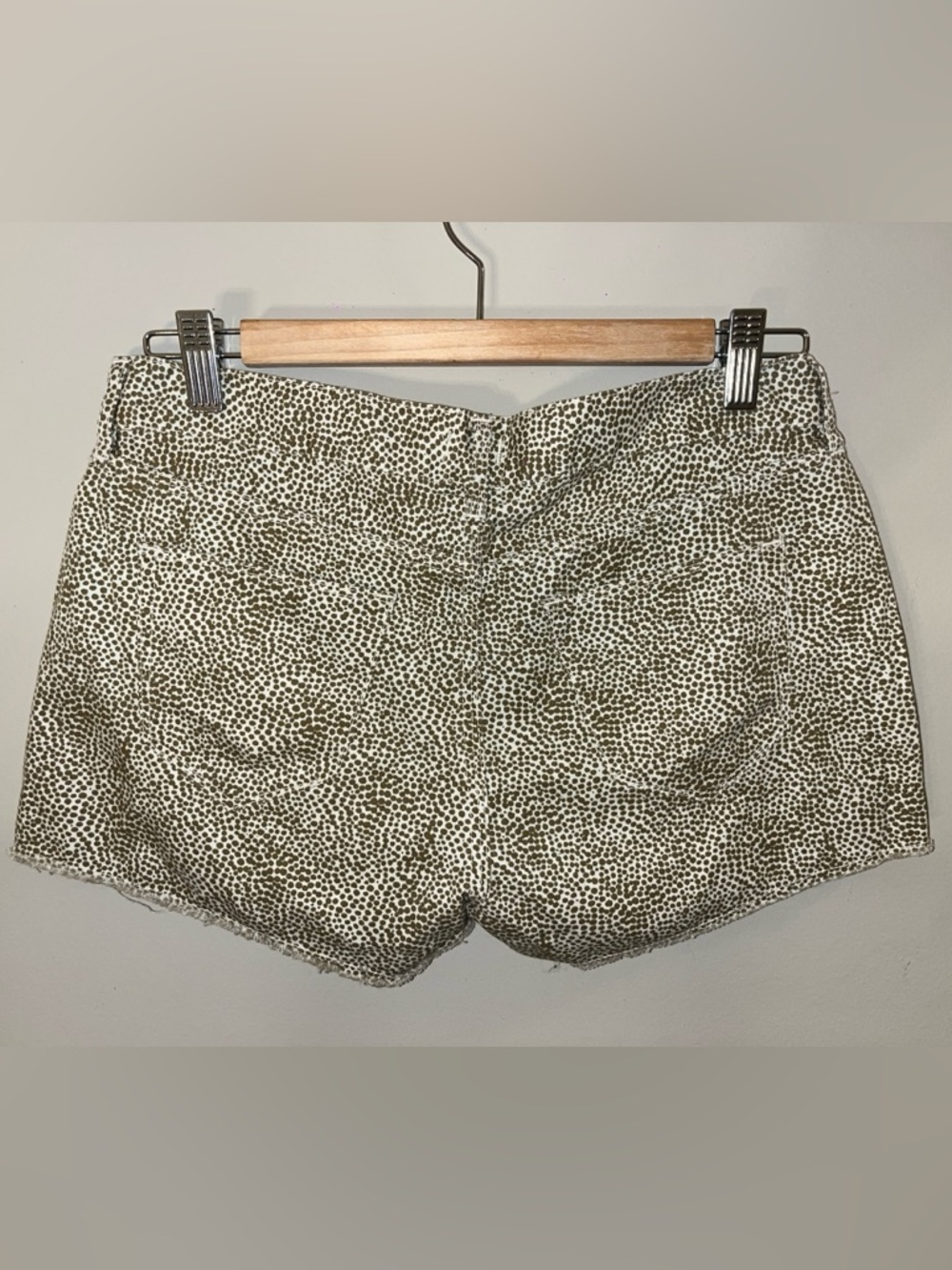Madewell Olive Green Speckled Cotton Denim Shorts - Picture 2 of 4